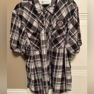 Harley-Davidson Black, White, and Red Plaid Shirt
